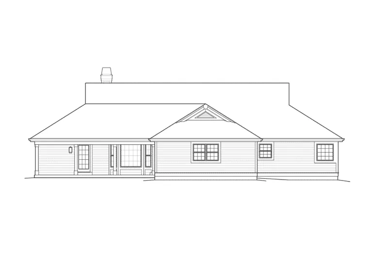 Country House Plan Rear Elevation - Rochelle Bay Country Home 007D-0204 - Shop House Plans and More