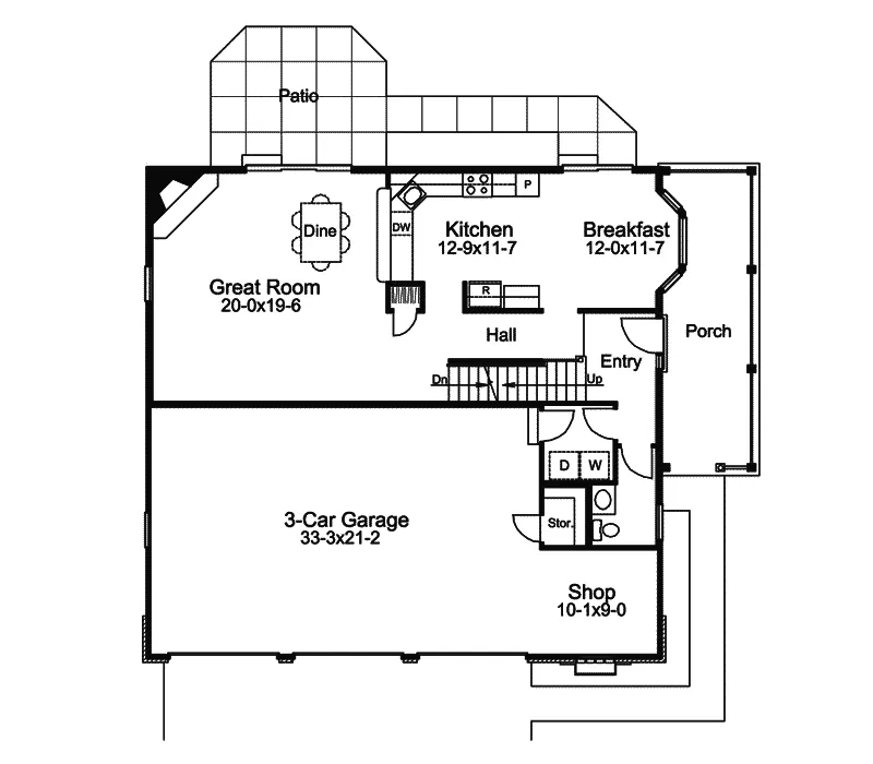 Country House Plan First Floor - Greensaver I Efficient Home 007D-0205 - Search House Plans and More