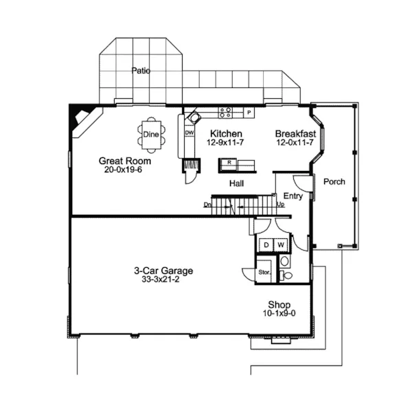 Country House Plan First Floor - Greensaver I Efficient Home 007D-0205 - Search House Plans and More