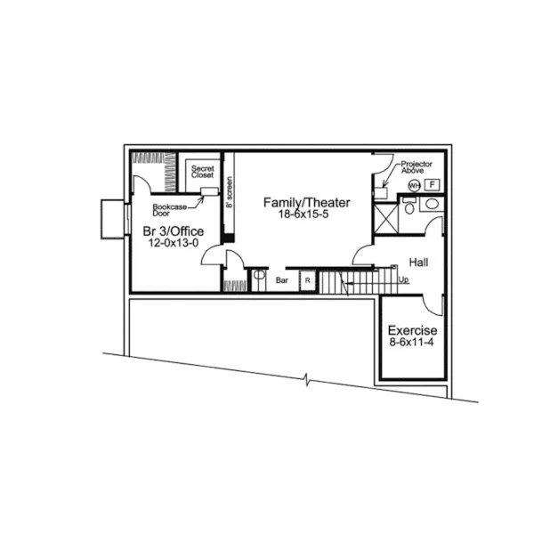 Country House Plan Lower Level Floor - Greensaver I Efficient Home 007D-0205 - Search House Plans and More