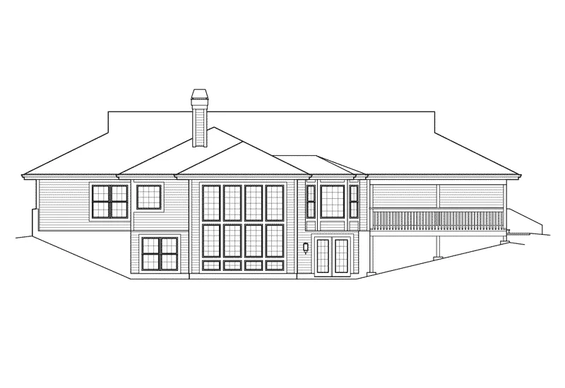 Berm House Plan Rear Elevation - Greensaver Atrium Berm Home 007D-0206 - Search House Plans and More