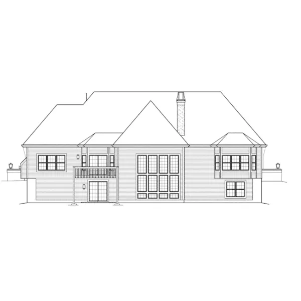 Ranch House Plan Rear Elevation - Cheshire Hills Efficient Home 007D-0207 - Search House Plans and More