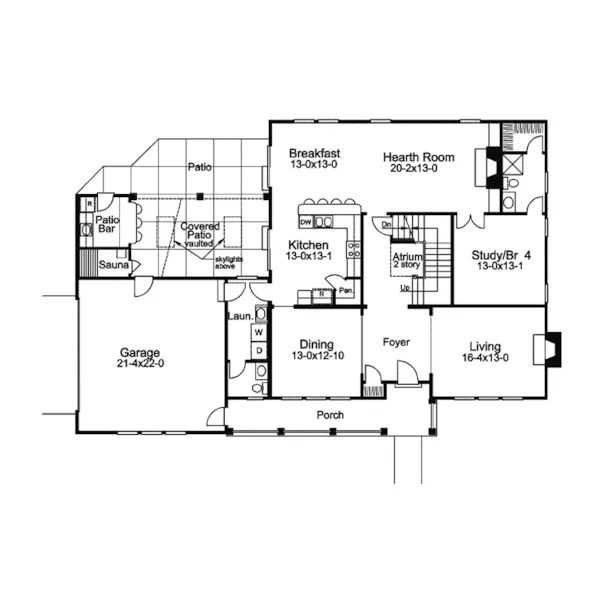 Country House Plan First Floor - Forest Lake Country Home 007D-0208 - Search House Plans and More