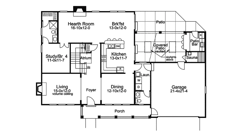 Contemporary House Plan First Floor - Forest Park Contemporary Home 007D-0209 - Search House Plans and More