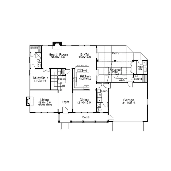 Contemporary House Plan First Floor - Forest Park Contemporary Home 007D-0209 - Search House Plans and More