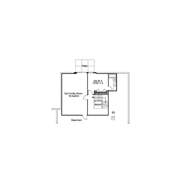 Contemporary House Plan Lower Level Floor - Forest Ridge Country Ranch Home 007D-0210 - Search House Plans and More