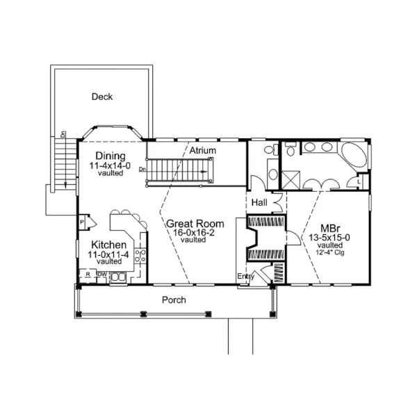 Vacation House Plan First Floor - Lake Argyle Waterfront Home 007D-0214 - Shop House Plans and More