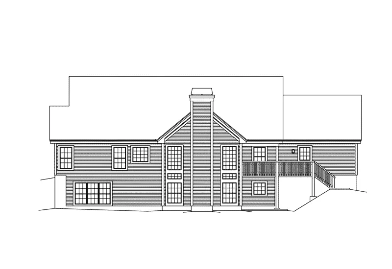 Ranch House Plan Rear Elevation - Nottingham Hill Tudor Home 007D-0215 - Shop House Plans and More