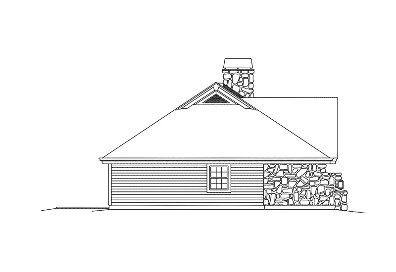 Ranch House Plan Left Elevation - Stonefield Country Ranch Home 007D-0216 - Shop House Plans and More
