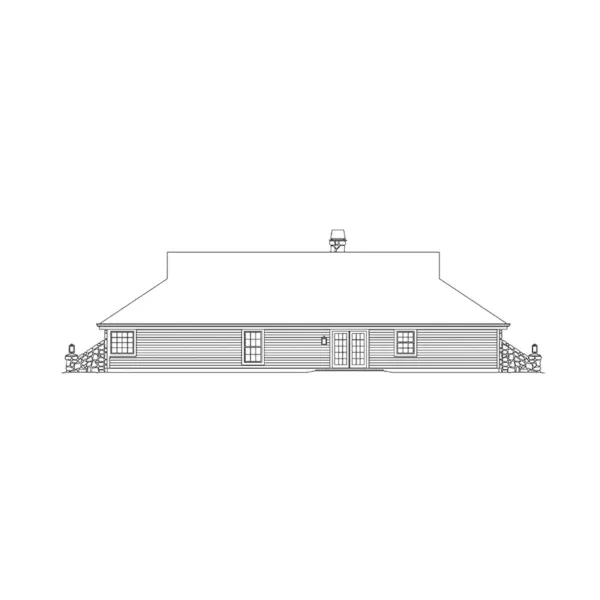 Country House Plan Rear Elevation - Stonefield Country Ranch Home 007D-0216 - Shop House Plans and More