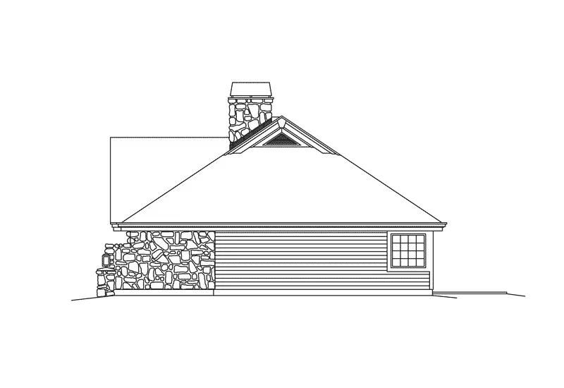 Ranch House Plan Right Elevation - Stonefield Country Ranch Home 007D-0216 - Shop House Plans and More