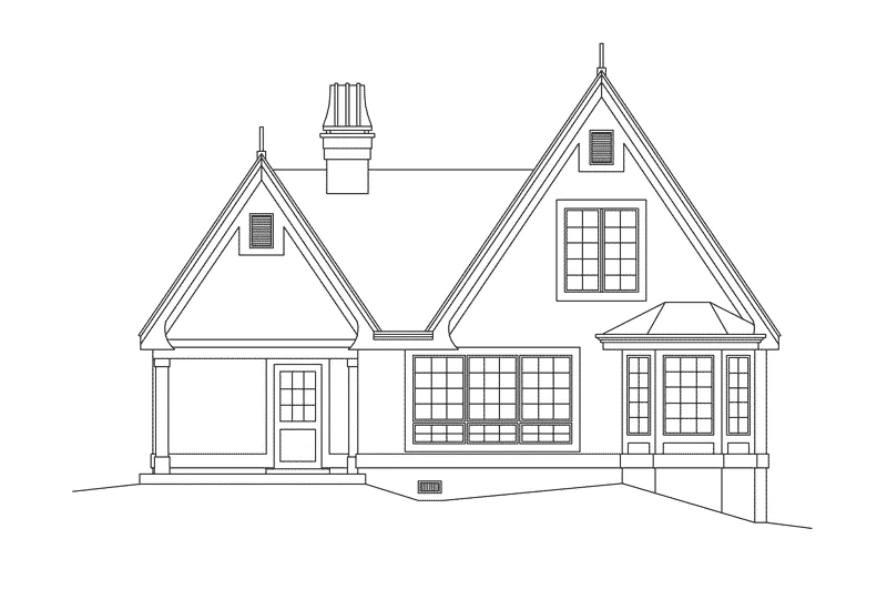 English Cottage House Plan Rear Elevation - Cotswold Cottage Home 007D-0217 - Search House Plans and More