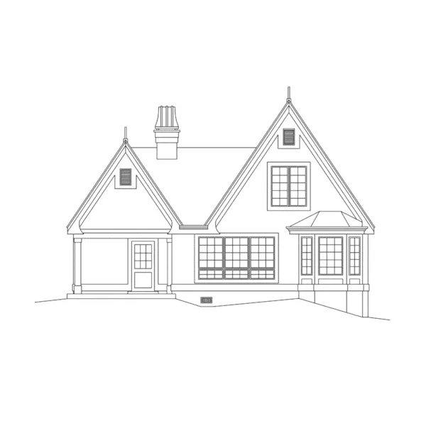 English Cottage House Plan Rear Elevation - Cotswold Cottage Home 007D-0217 - Search House Plans and More