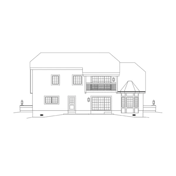 European House Plan Rear Elevation - Waltham Forest Tudor Home 007D-0218 - Shop House Plans and More