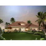 Floridian Style Stucco Ranch With Half Wall 