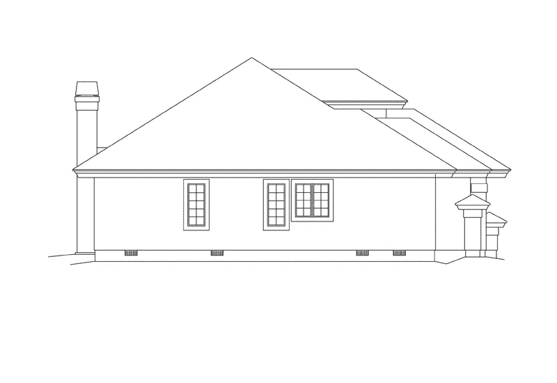 Ranch House Plan Left Elevation - Tampa Springs Sunbelt Home 007D-0219 - Shop House Plans and More