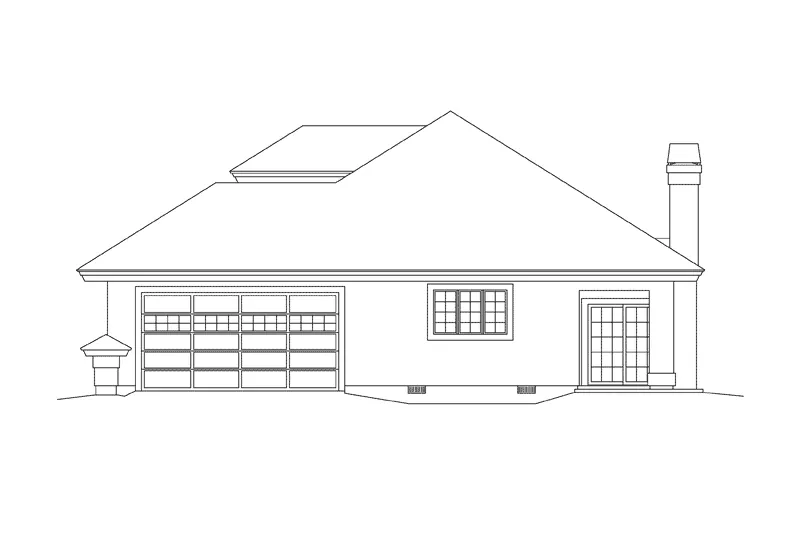 Ranch House Plan Right Elevation - Tampa Springs Sunbelt Home 007D-0219 - Shop House Plans and More