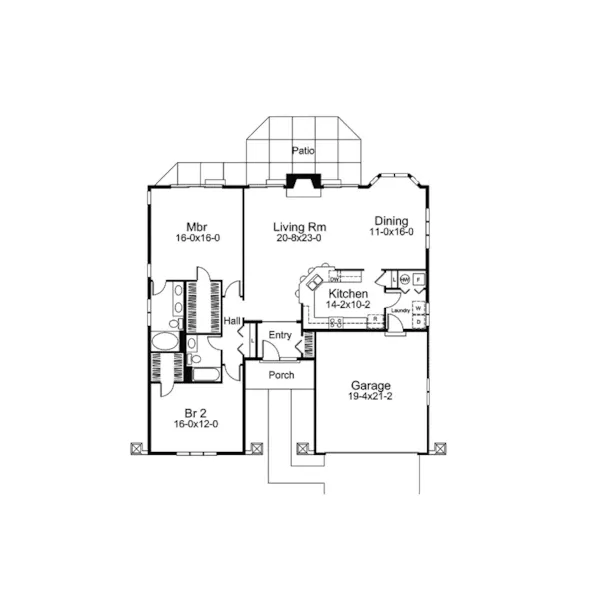 Vacation House Plan First Floor - Santa Catalina Sunbelt Home 007D-0221 - Shop House Plans and More