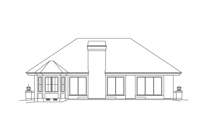Ranch House Plan Rear Elevation - Santa Catalina Sunbelt Home 007D-0221 - Shop House Plans and More