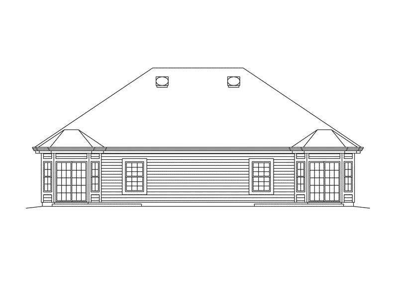 Ranch House Plan Rear Elevation - Ladue Manor Duplex 007D-0225 - Shop House Plans and More