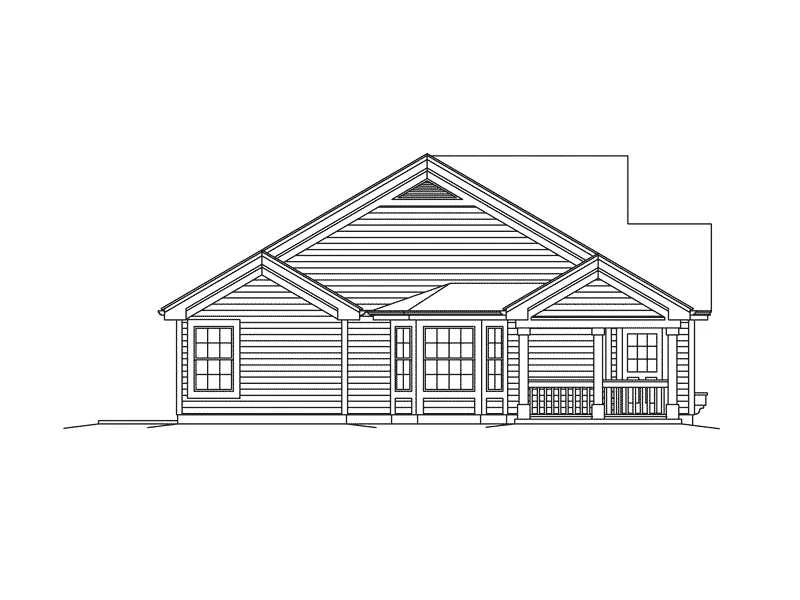 Multi-Family House Plan Right Elevation - Springdale Manor Ranch Duplex 007D-0226 - Shop House Plans and More