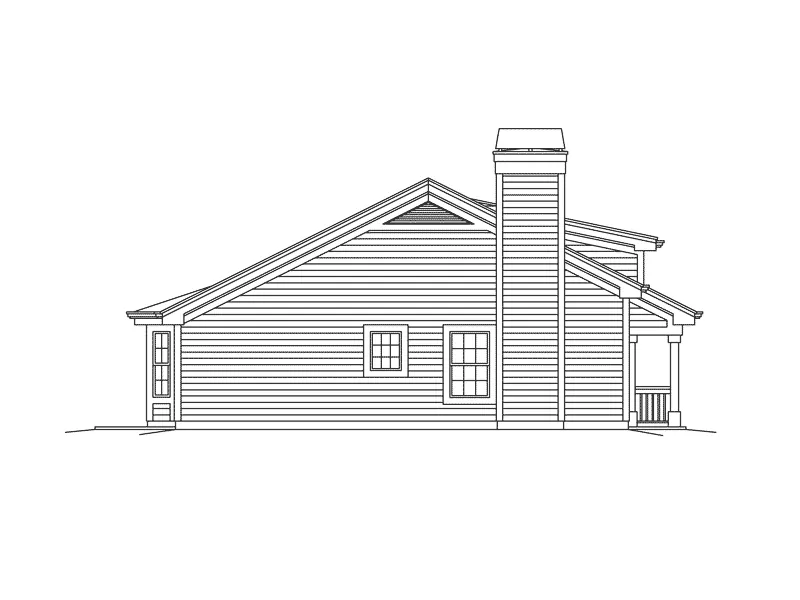 Vacation House Plan Left Elevation - Woodmuir Place Duplex Home 007D-0227 - Shop House Plans and More