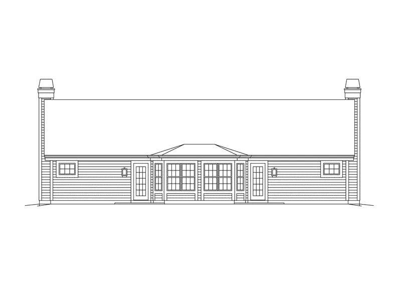 Ranch House Plan Rear Elevation - Woodmuir Place Duplex Home 007D-0227 - Shop House Plans and More