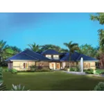 Sunbelt House Plan Front of Home - Orlando Palms Florida Duplex 007D-0228 - Shop House Plans and More