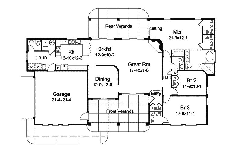 Sunbelt House Plan First Floor - Whitehaven Mediterranean Home 007D-0229 - Shop House Plans and More