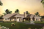 Contemporary House Plan Front of Home - St. Tropez Ranch Sunbelt Home 007D-0230 - Shop House Plans and More