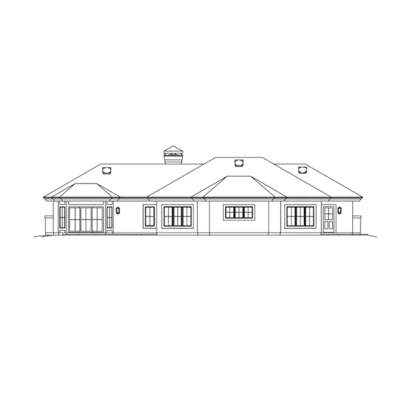 Sunbelt House Plan Rear Elevation - St. Tropez Ranch Sunbelt Home 007D-0230 - Shop House Plans and More