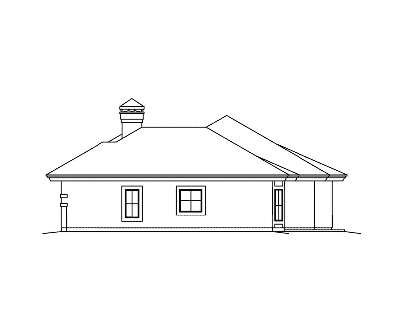 Sunbelt House Plan Right Elevation - St. Tropez Ranch Sunbelt Home 007D-0230 - Shop House Plans and More