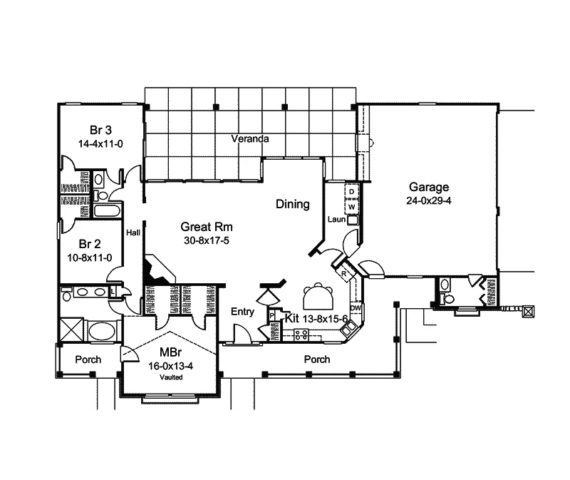Country House Plan First Floor - Maryland Manor Country Home 007D-0232 - Shop House Plans and More