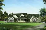 Ranch House Plan Front of Home - Kempton Place Car Lover's Home 007D-0234 - Search House Plans and More