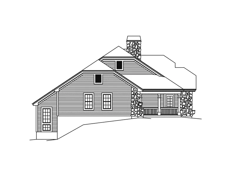 Ranch House Plan Left Elevation - Kempton Place Car Lover's Home 007D-0234 - Search House Plans and More