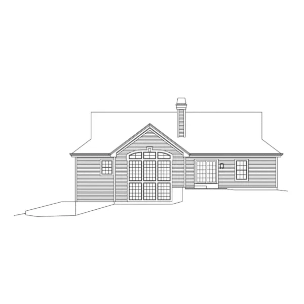 Traditional House Plan Rear Elevation - Royalview Atrium Ranch Home 007D-0236 - Shop House Plans and More