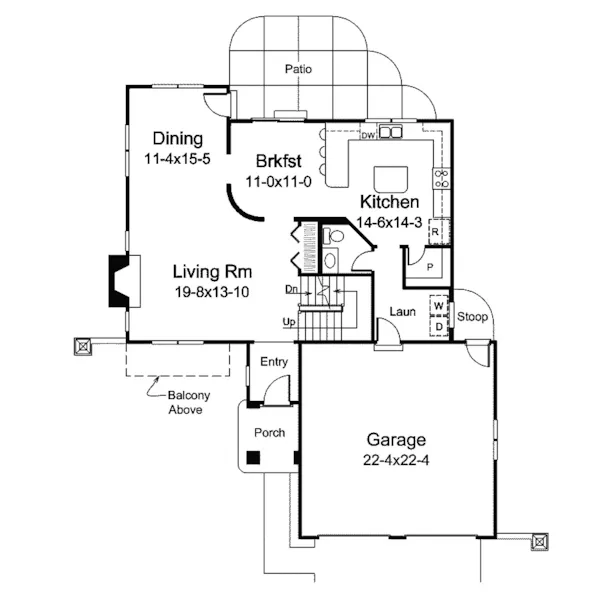 European House Plan First Floor - Cuddington Forest Narrow Home 007D-0238 - Search House Plans and More