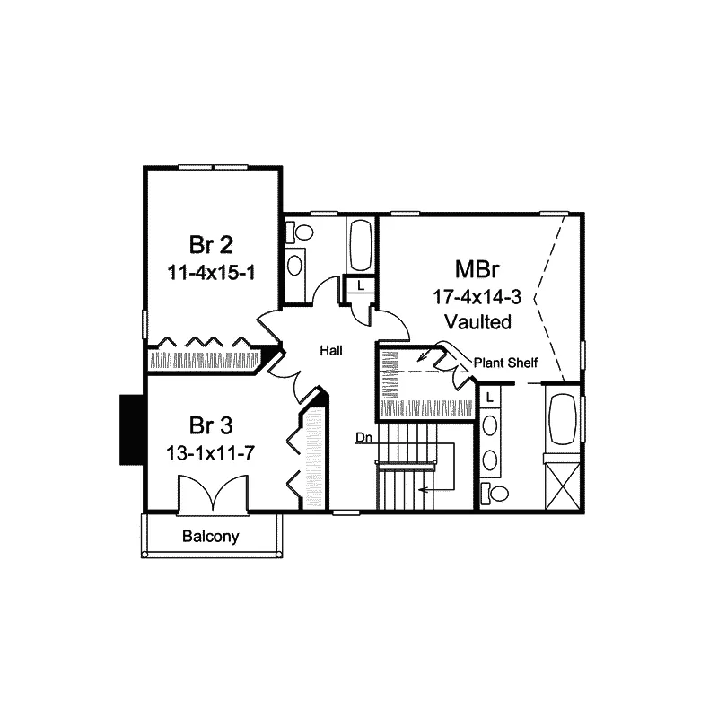 Cabin & Cottage House Plan Second Floor - Cuddington Forest Narrow Home 007D-0238 - Search House Plans and More