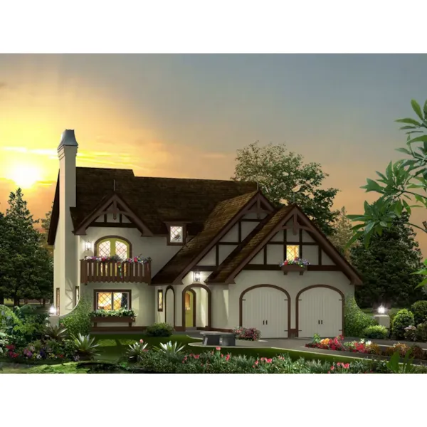 European House Plan Front of Home - Cuddington Forest Narrow Home 007D-0238 - Search House Plans and More