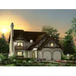 European House Plan Front of Home - Cuddington Forest Narrow Home 007D-0238 - Search House Plans and More