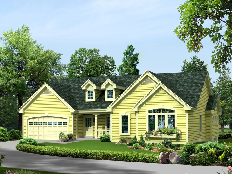 Traditional House Plan Front of Home - Lynnewood Place Ranch Home 007D-0239 - Shop House Plans and More