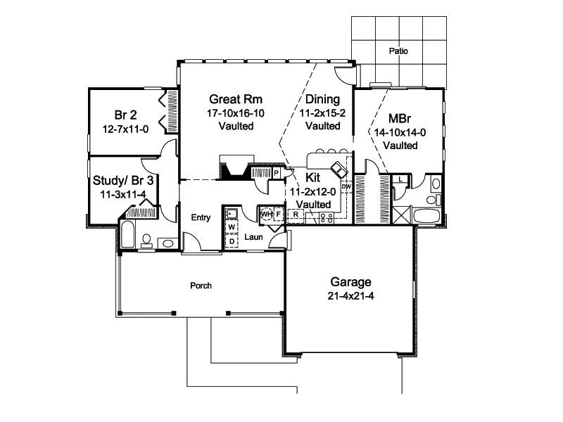 Vacation House Plan First Floor - Amberdale Country Vacation Home 007D-0240 - Search House Plans and More