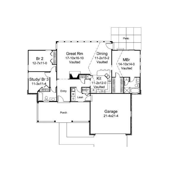 Traditional House Plan First Floor - Amberdale Country Vacation Home 007D-0240 - Search House Plans and More