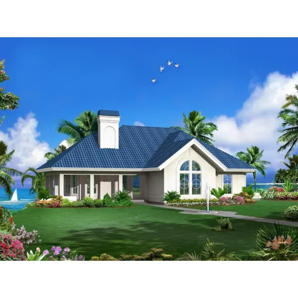 Ranch House Plan Front of Home - Marina Bay Sunbelt Atrium Home 007D-0244 - Shop House Plans and More