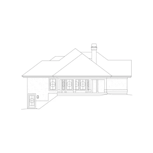 Ranch House Plan Left Elevation - Marina Bay Sunbelt Atrium Home 007D-0244 - Shop House Plans and More