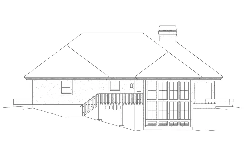 Vacation House Plan Rear Elevation - Marina Bay Sunbelt Atrium Home 007D-0244 - Shop House Plans and More