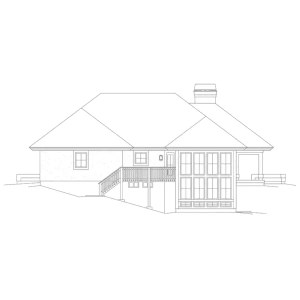 Ranch House Plan Rear Elevation - Marina Bay Sunbelt Atrium Home 007D-0244 - Shop House Plans and More