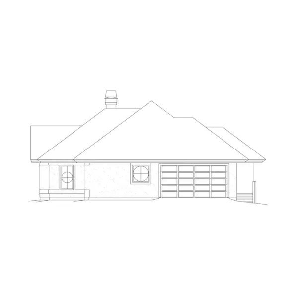 Ranch House Plan Right Elevation - Marina Bay Sunbelt Atrium Home 007D-0244 - Shop House Plans and More