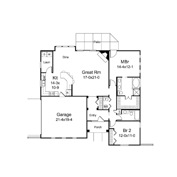 Sunbelt House Plan First Floor - Key Largo Coastal Style Home 007D-0247 - Search House Plans and More