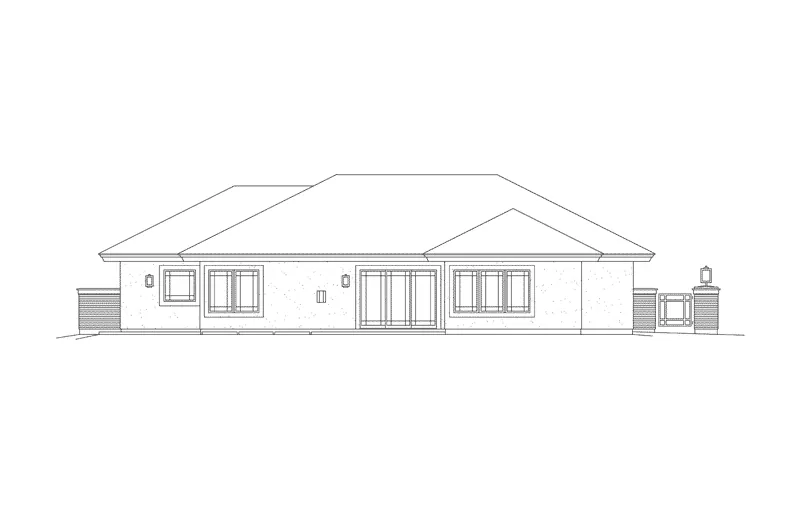 Prairie House Plan Rear Elevation - Prairie Lake Vacation Home 007D-0248 - Shop House Plans and More